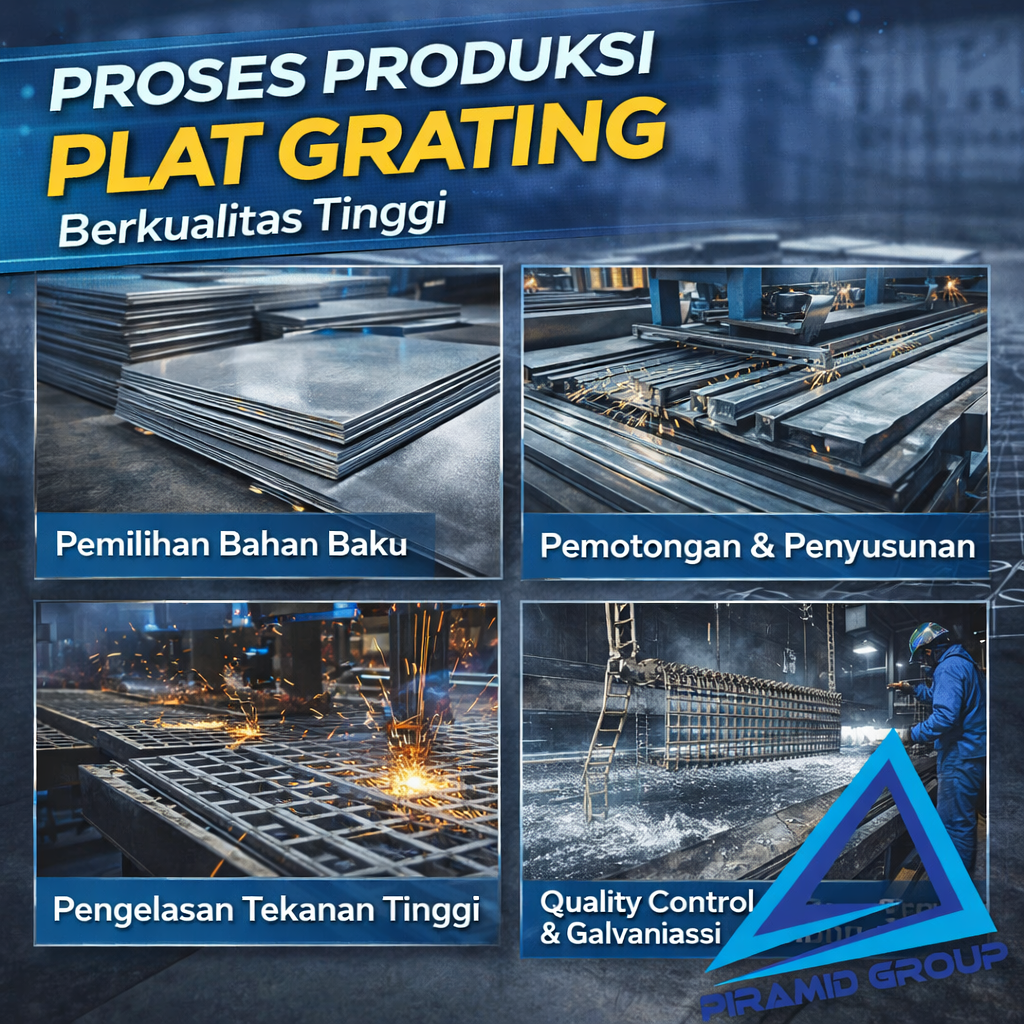 Proses Produksi Plat Grating Berkualitas Tinggi. PT. PIRAMID CAHAYA ABADI