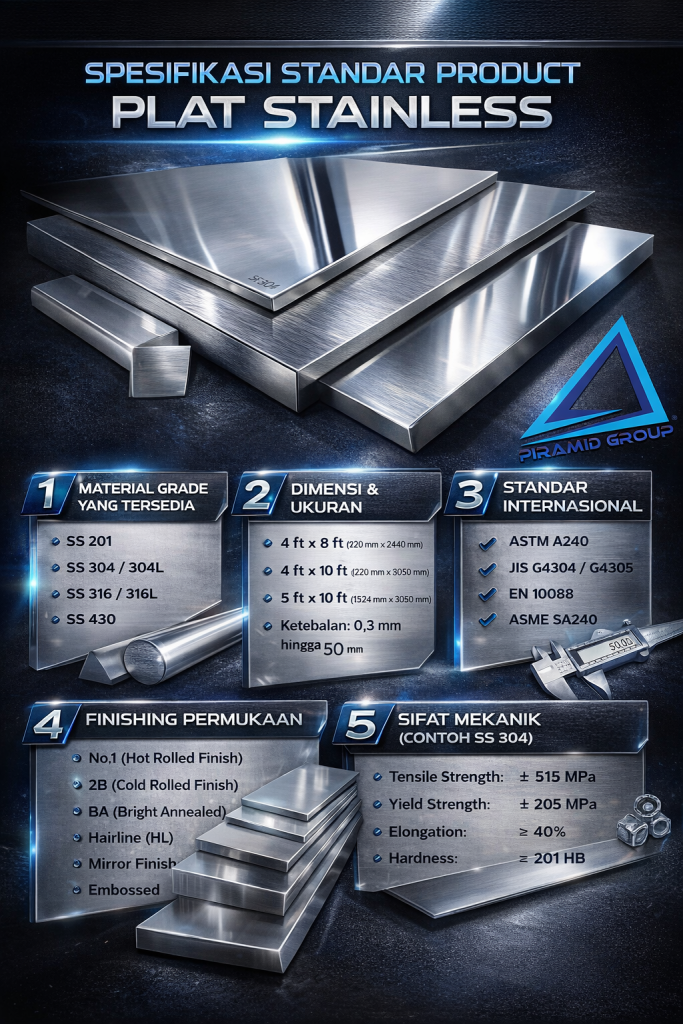 SPESIFIKASI STANDAR PRODUCT PLAT STAINLESS. PT. PIRAMID CAHAYA ABADI