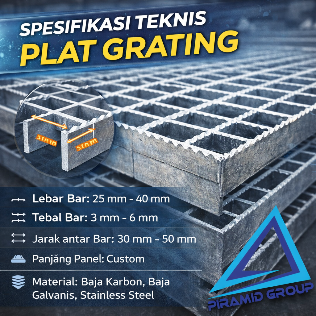 Spesifikasi Teknis Plat Grating. PT. PIRAMID CAHAYA ABADI