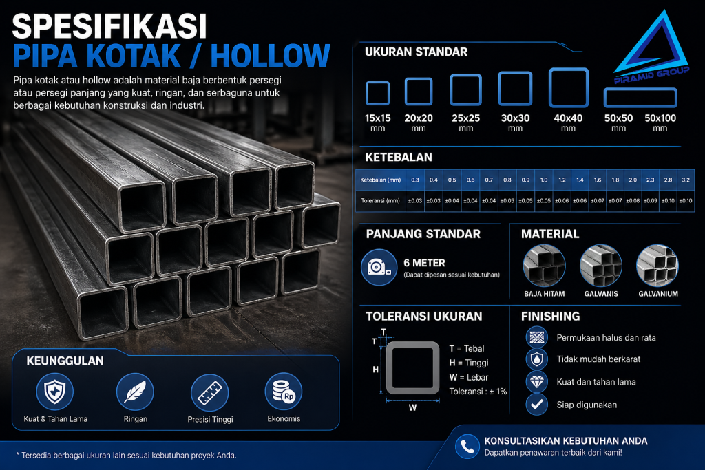 Spesifikasi Pipa Hollow