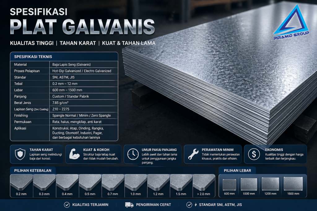 Spesifikasi Plat Galvanis