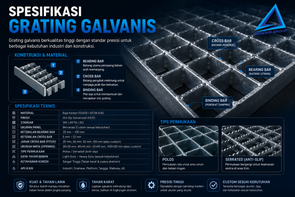 Spesifikasi Grating Galvanis