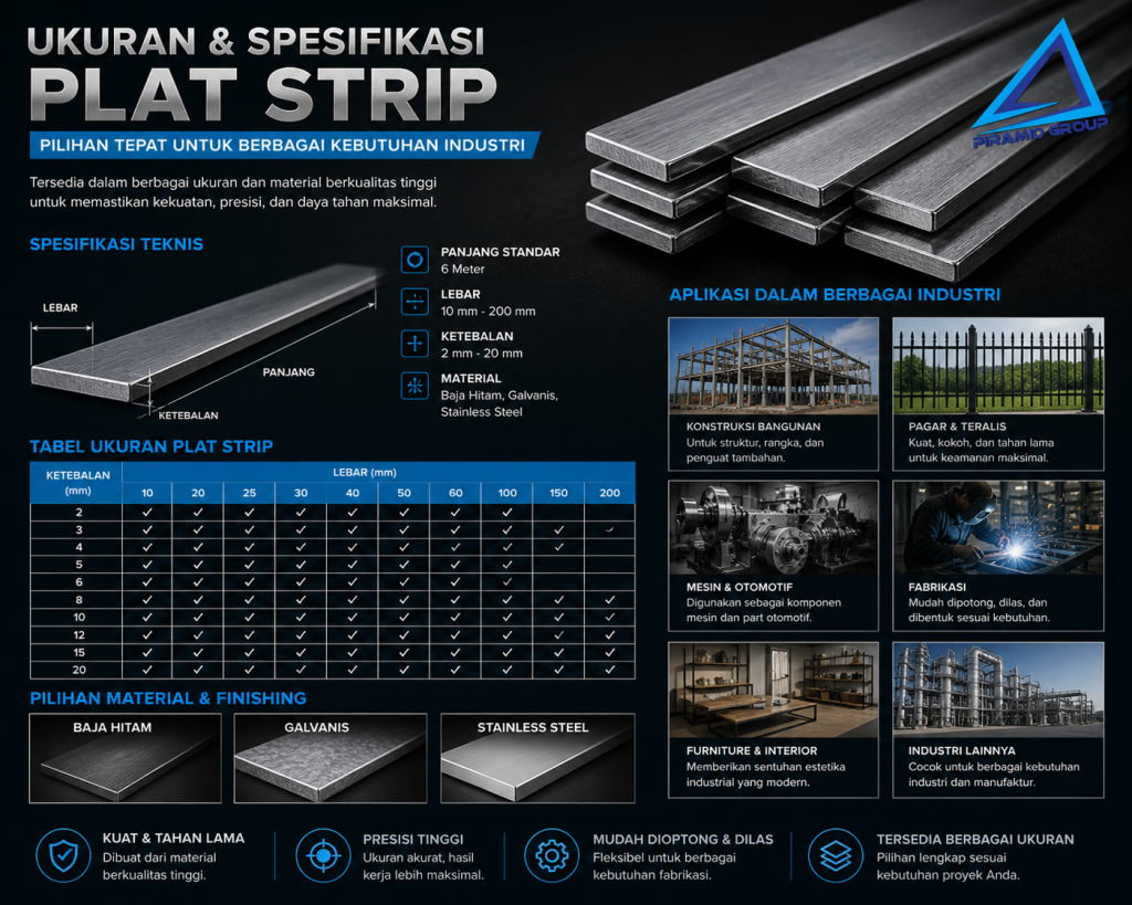 Ukuran & Spesifikasi Plat Strip